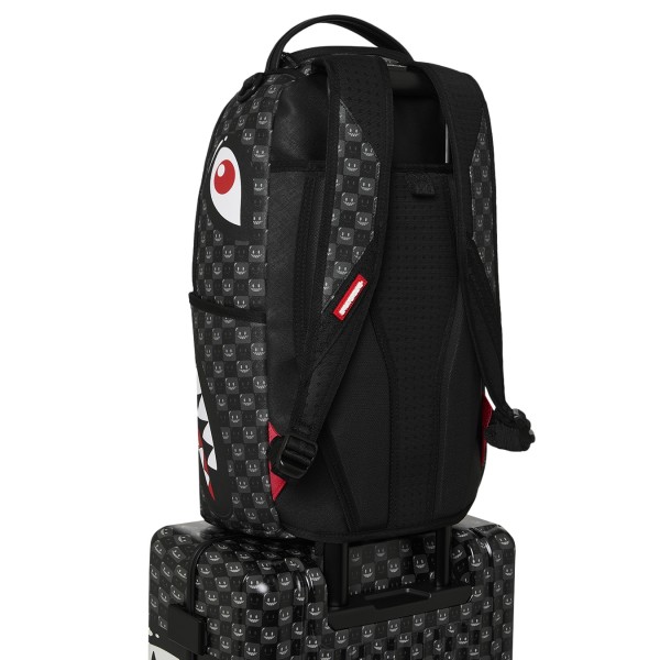 Sprayground - Valigia nera sharks in paris wtf bubbly black check per uomo |