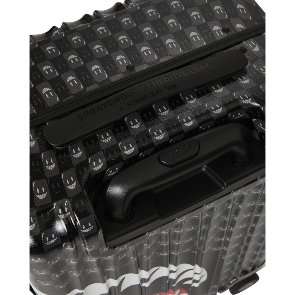 Sprayground - Valigia nera sharks in paris wtf bubbly black check per uomo |