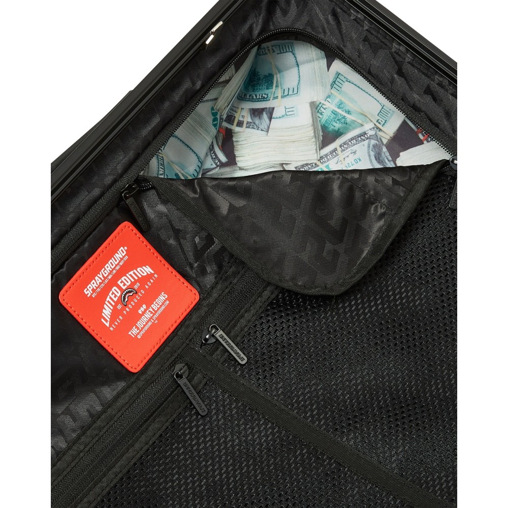 Sprayground - Valigia nera sharks in paris wtf bubbly black check per uomo |