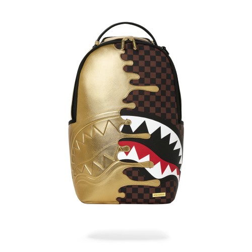 Sprayground - Zaino marrone sharks in paris gold drip per uomo | 910b9250nsz