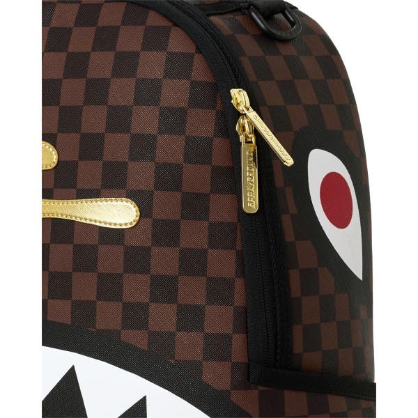 Sprayground - Zaino marrone sharks in paris gold drip per uomo | 910b9250nsz