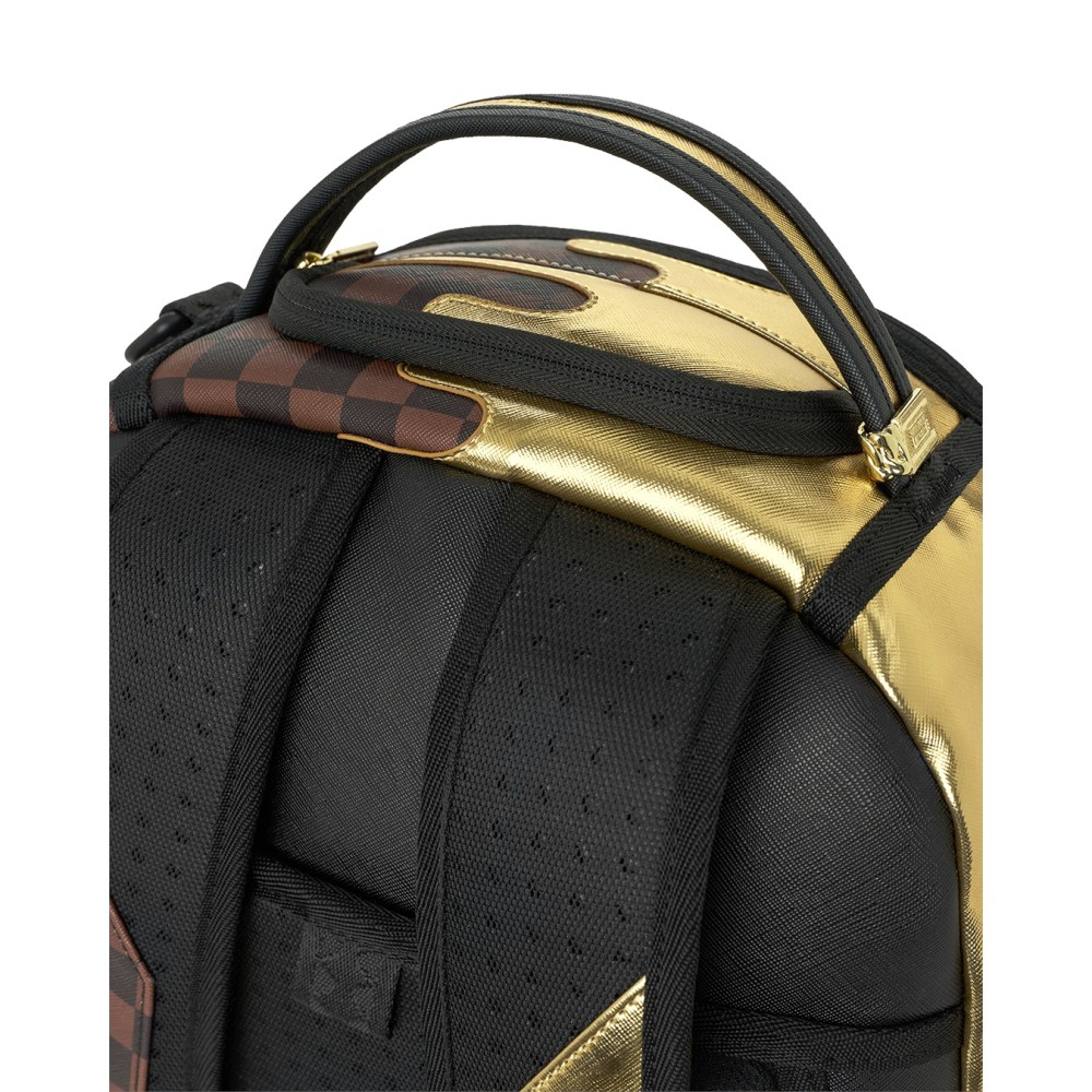 Sprayground - Zaino marrone sharks in paris gold drip per uomo | 910b9250nsz