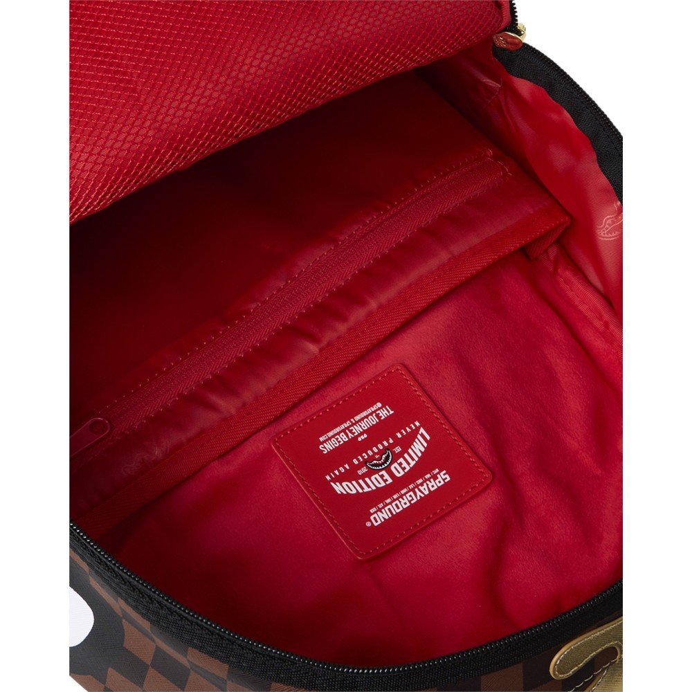 Sprayground - Zaino marrone sharks in paris gold drip per uomo | 910b9250nsz