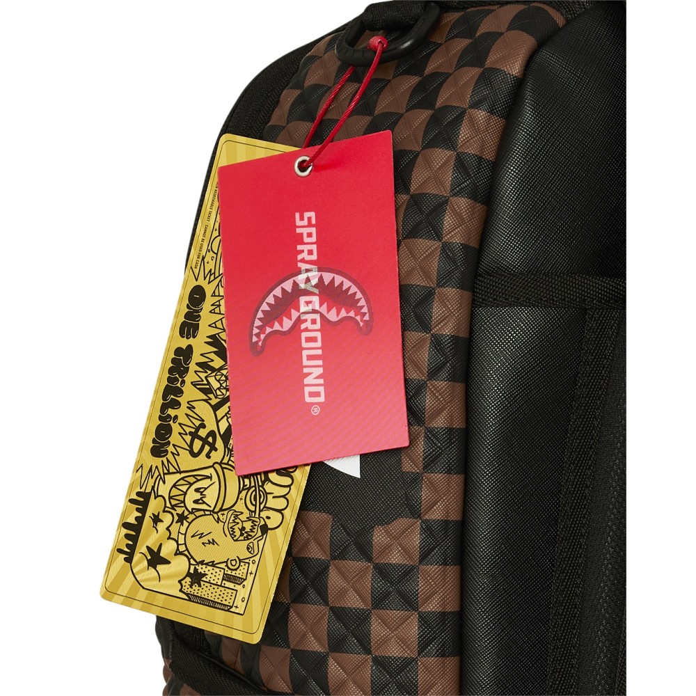 Sprayground - Zaino marrone sharks in paris pyramid backpack per uomo |