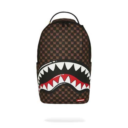 Sprayground - Zaino marrone sharks in paris wtf bubble brown check per uomo |