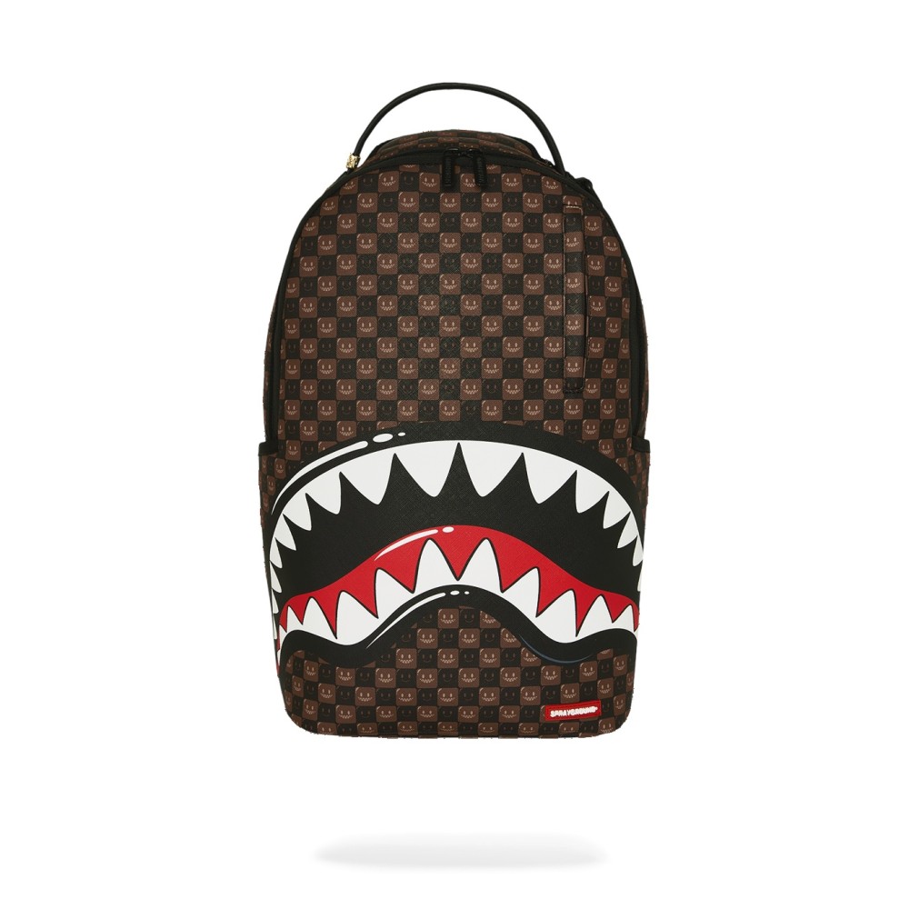 Sprayground - Zaino marrone sharks in paris wtf bubble brown check per uomo |