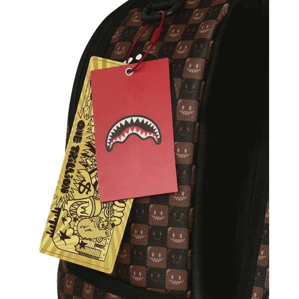 Sprayground - Zaino marrone sharks in paris wtf bubble brown check per uomo |