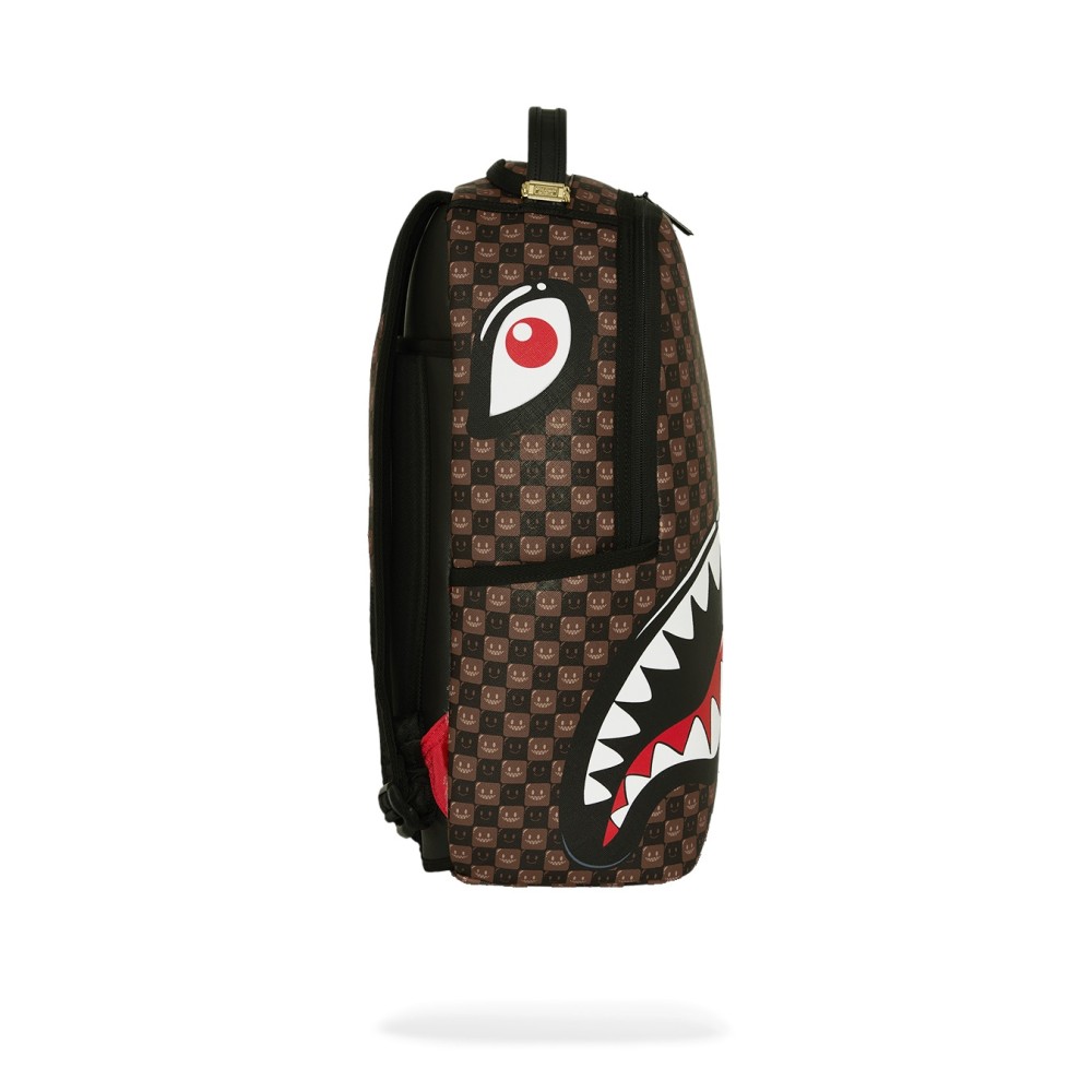 Sprayground - Zaino marrone sharks in paris wtf bubble brown check per uomo |