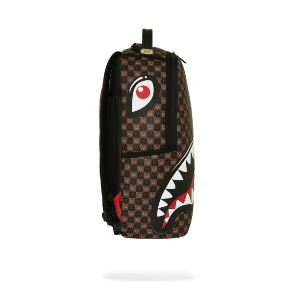 Sprayground - Zaino marrone sharks in paris wtf bubble brown check per uomo |