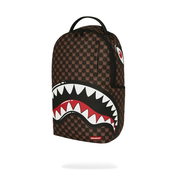 Sprayground - Zaino marrone sharks in paris wtf bubble brown check per uomo |