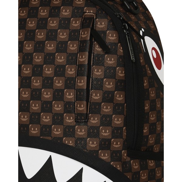 Sprayground - Zaino marrone sharks in paris wtf bubble brown check per uomo |