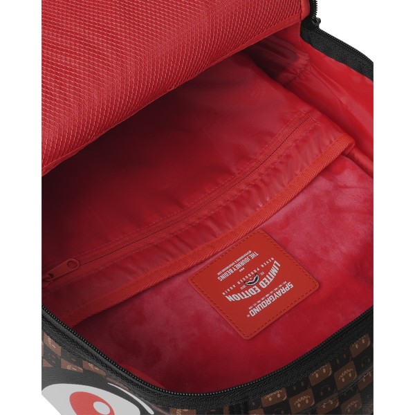 Sprayground - Zaino marrone sharks in paris wtf bubble brown check per uomo |
