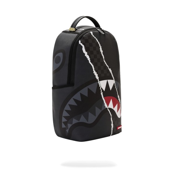 Sprayground - Zaino nero center rip revealing gray check per uomo | 910b8502nsz