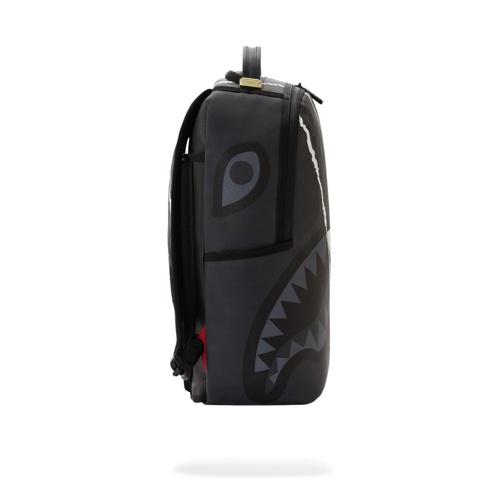 Sprayground - Zaino nero center rip revealing gray check per uomo | 910b8502nsz