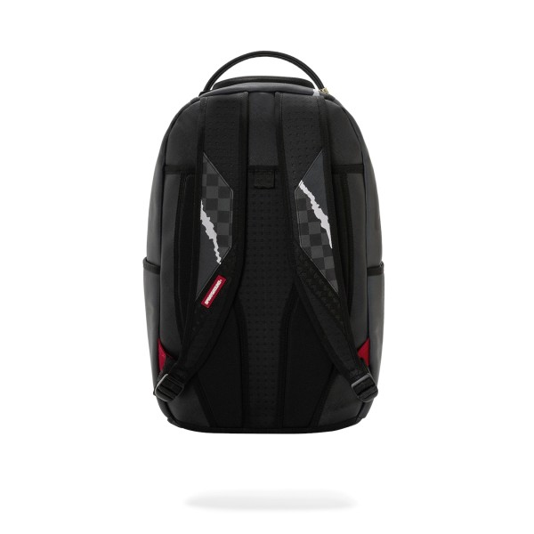 Sprayground - Zaino nero center rip revealing gray check per uomo | 910b8502nsz