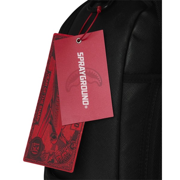 Sprayground - Zaino nero shark central black embroidered shark per uomo |