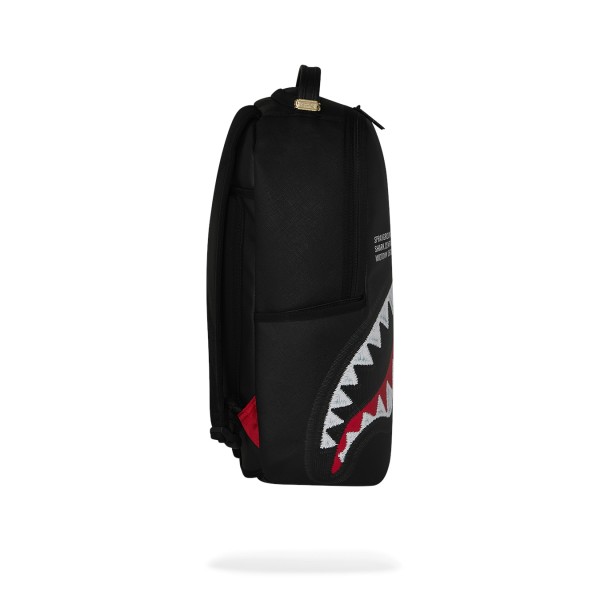 Sprayground - Zaino nero shark central black embroidered shark per uomo |