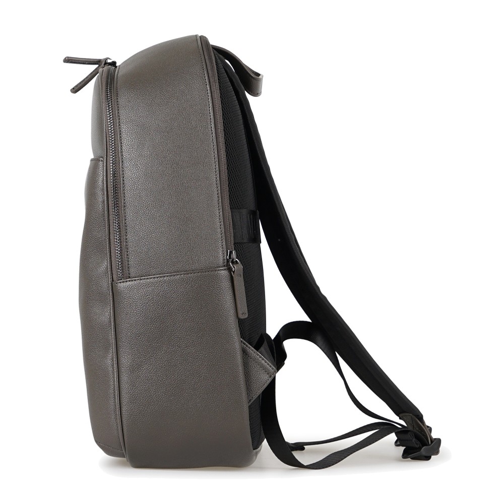 Armani Exchange - Zaino marrone in ecopelle con tasca a filetto sul fronte con