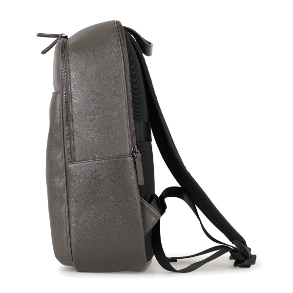 Armani Exchange - Zaino marrone in ecopelle con tasca a filetto sul fronte con