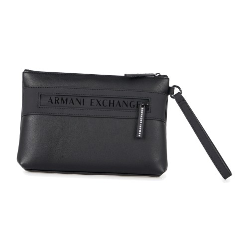 Armani Exchange - Pochette nera in tessuto spalmato Angel Pouch per uomo |