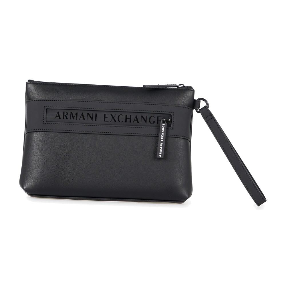 Armani Exchange - Pochette nera in tessuto spalmato Angel Pouch per uomo |