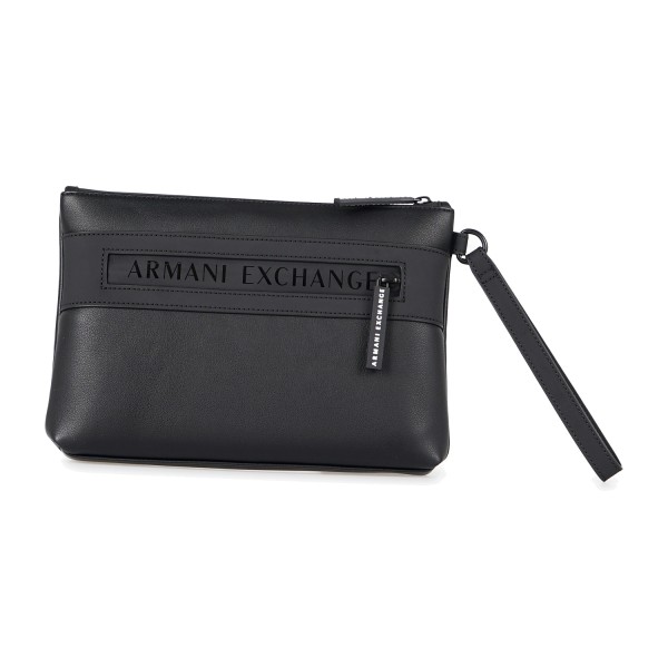 Armani Exchange - Pochette nera in tessuto spalmato Angel Pouch per uomo |