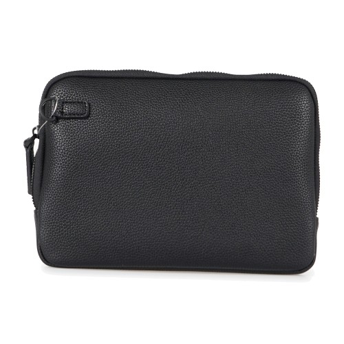 Armani Exchange - Pochette nera ecopelle con zip manico polso per uomo | 2
