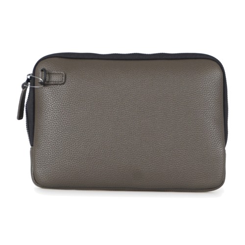Armani Exchange - Pochette marrone ecopelle con zip manico polso per uomo | 2