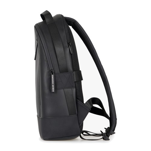Armani Exchange - Zaino nero in tessuto spalmato poliestere con tasca verticale 2