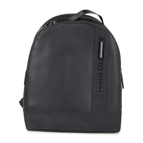 Armani Exchange - Zaino nero in tessuto spalmato poliestere con tasca verticale