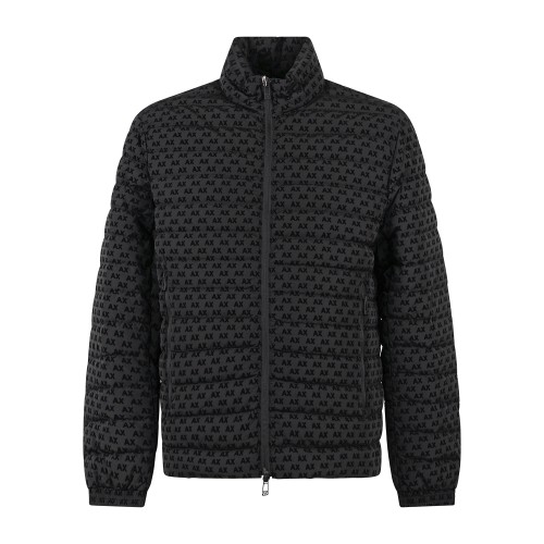 Armani Exchange | Giubbotto piumino nero jacquard all over per uomo