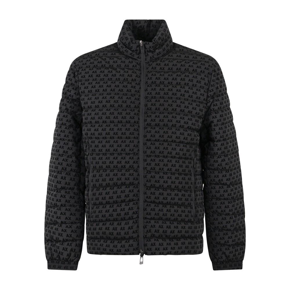 Armani Exchange | Giubbotto piumino nero jacquard all over per uomo