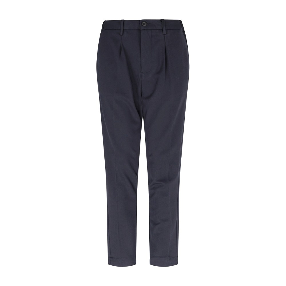Markup - Pantalone blu in tessuto tecnico con mezzo elastico in vita e laccetti