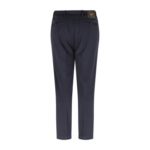 Markup - Pantalone blu in tessuto tecnico con mezzo elastico in vita e laccetti