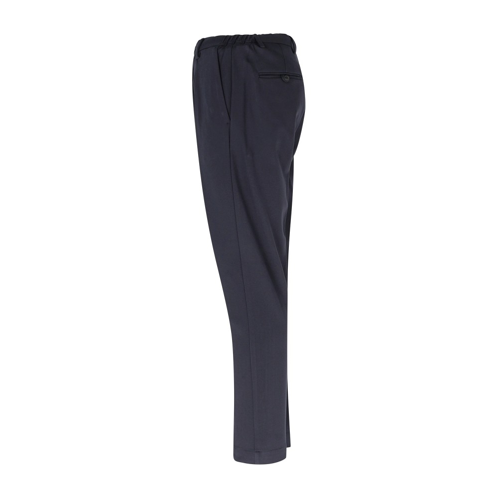 Markup - Pantalone blu in tessuto tecnico con mezzo elastico in vita e laccetti