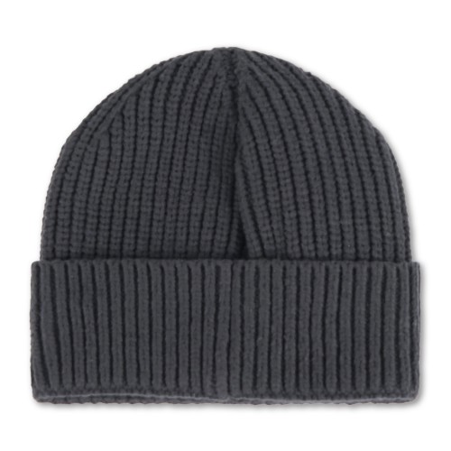 Roy Roger's - Cappello nero con lavorazione in maglia a coste e patch logo in 2