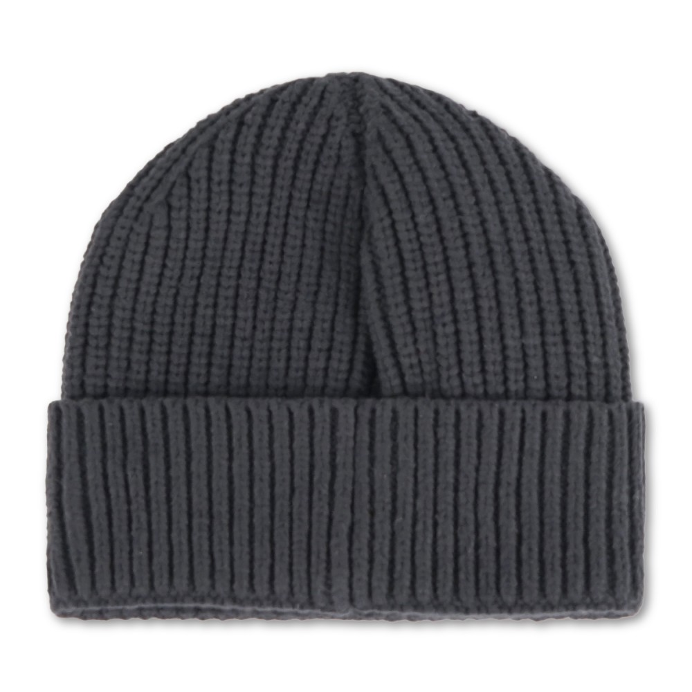 Roy Roger's - Cappello nero con lavorazione in maglia a coste e patch logo in