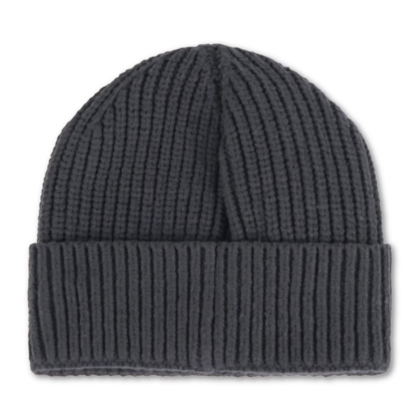 Roy Roger's - Cappello nero con lavorazione in maglia a coste e patch logo in