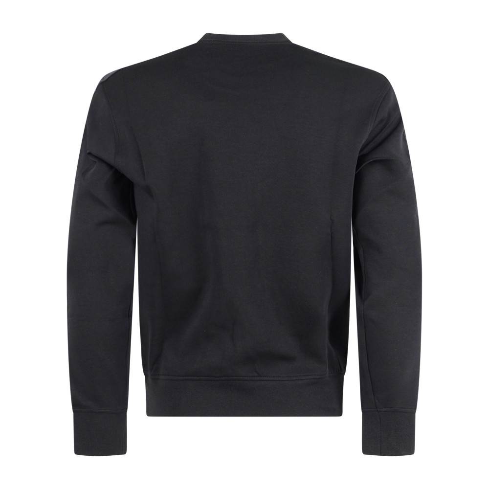 Armani Exchange | Felpa girocollo nera in cotone con bande regular fit per uomo