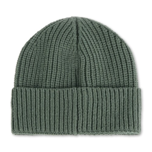 Roy Roger's - Cappello verde con lavorazione in maglia a coste e patch logo in 2