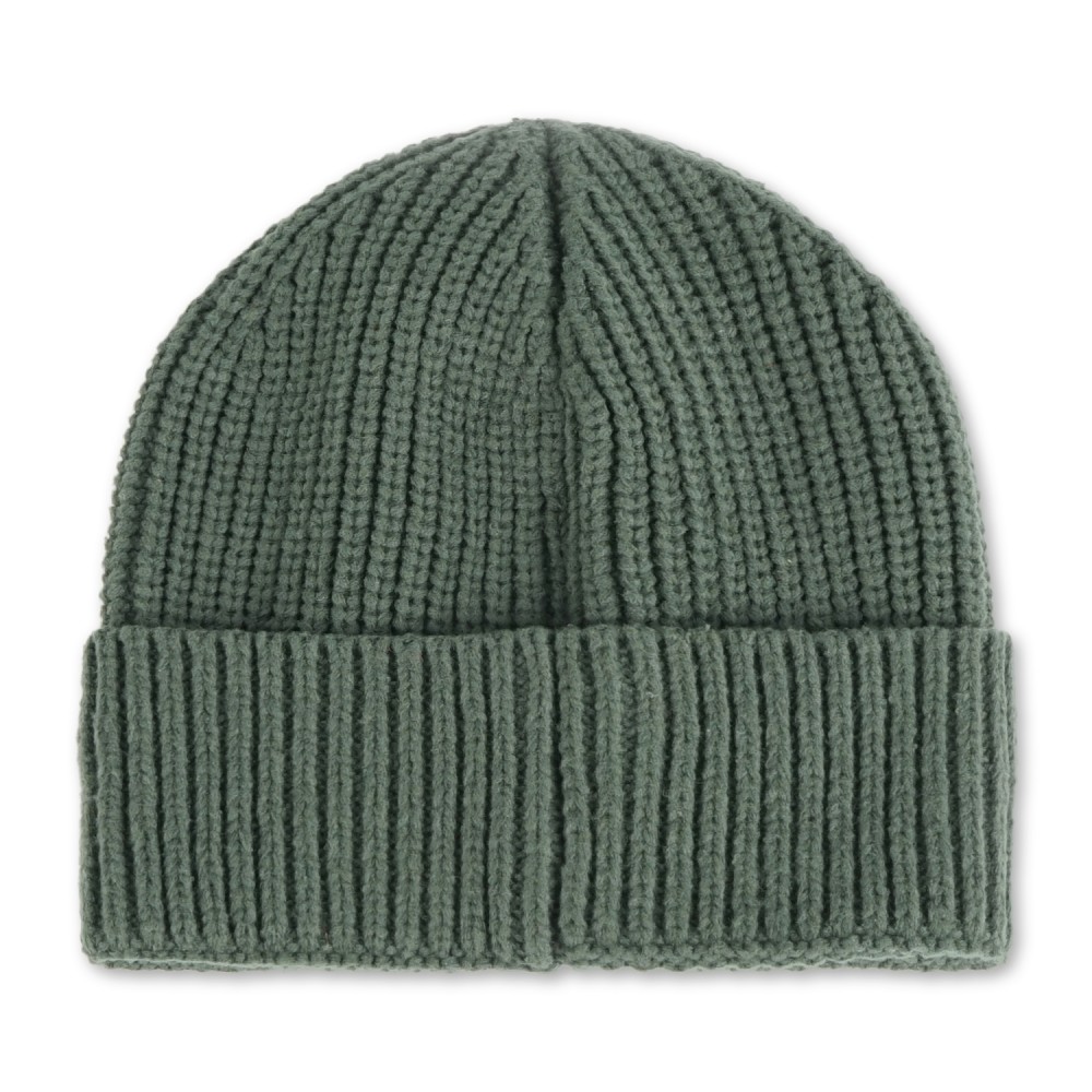 Roy Roger's - Cappello verde con lavorazione in maglia a coste e patch logo in