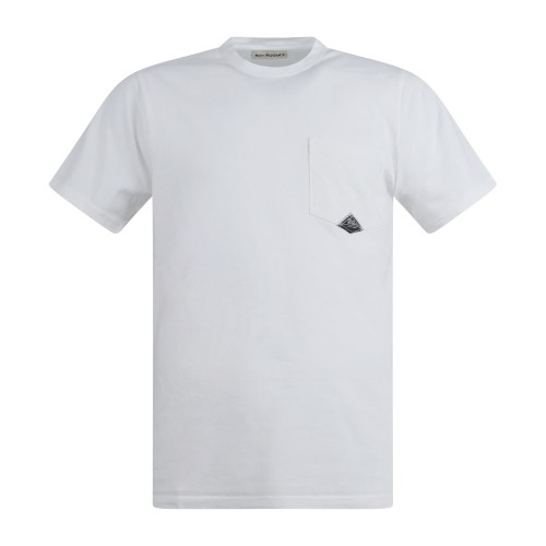 Roy Roger's - T-shirt bianca manica corta con taschino sul petto per uomo |