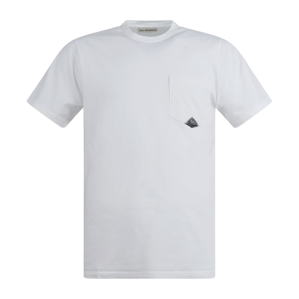 Roy Roger's - T-shirt bianca manica corta con taschino sul petto per uomo |