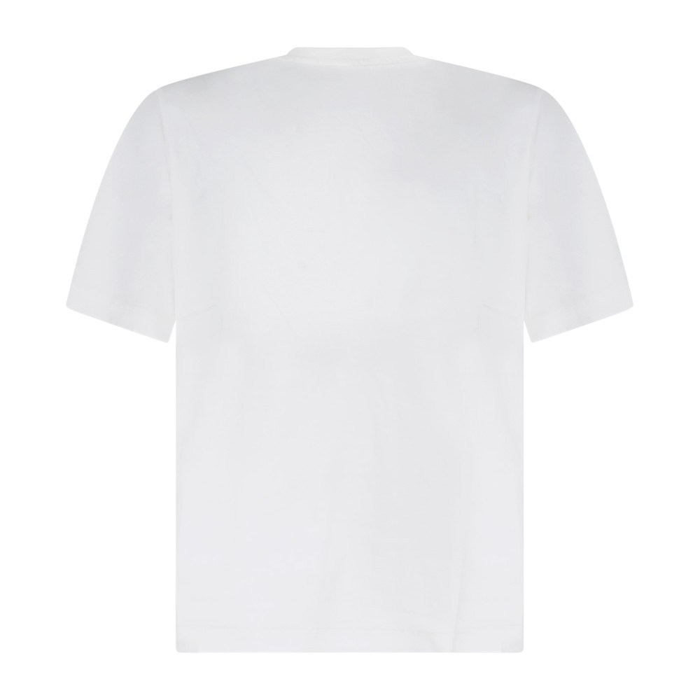 Armani Exchange - T-shirt bianca in cotone con ricamo logo relaxed fit per uomo