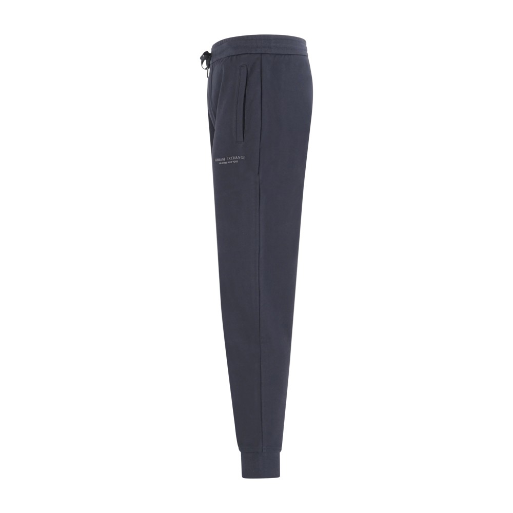 Armani Exchange - Pantalone tuta blu con stampa logo regular fit per uomo |