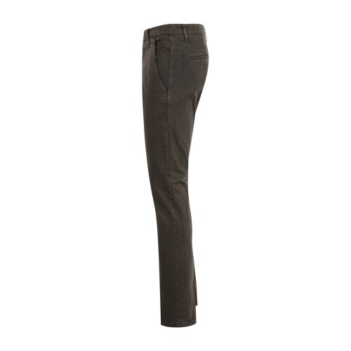 Roy Roger's - Pantalone New Rolf marrone tasca a filo slim fit in gabardina per 2