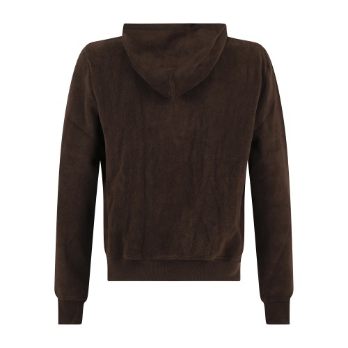 Polo Ralph Lauren - Felpa marrone in pile con cappuccio e patch logo ricamato 2