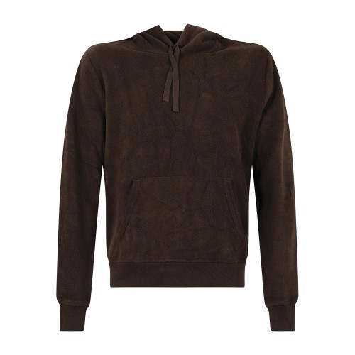Polo Ralph Lauren - Felpa marrone in pile con cappuccio e patch logo ricamato