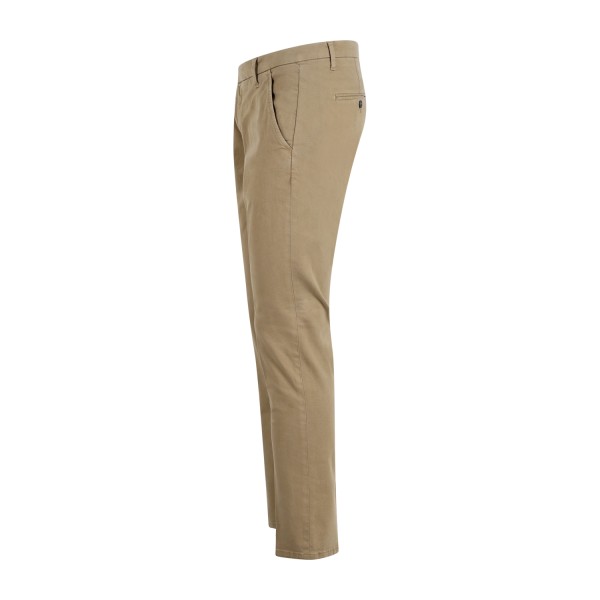 Roy Roger's - Pantalone New Rolf beige tasca a filo slim fit in gabardina per