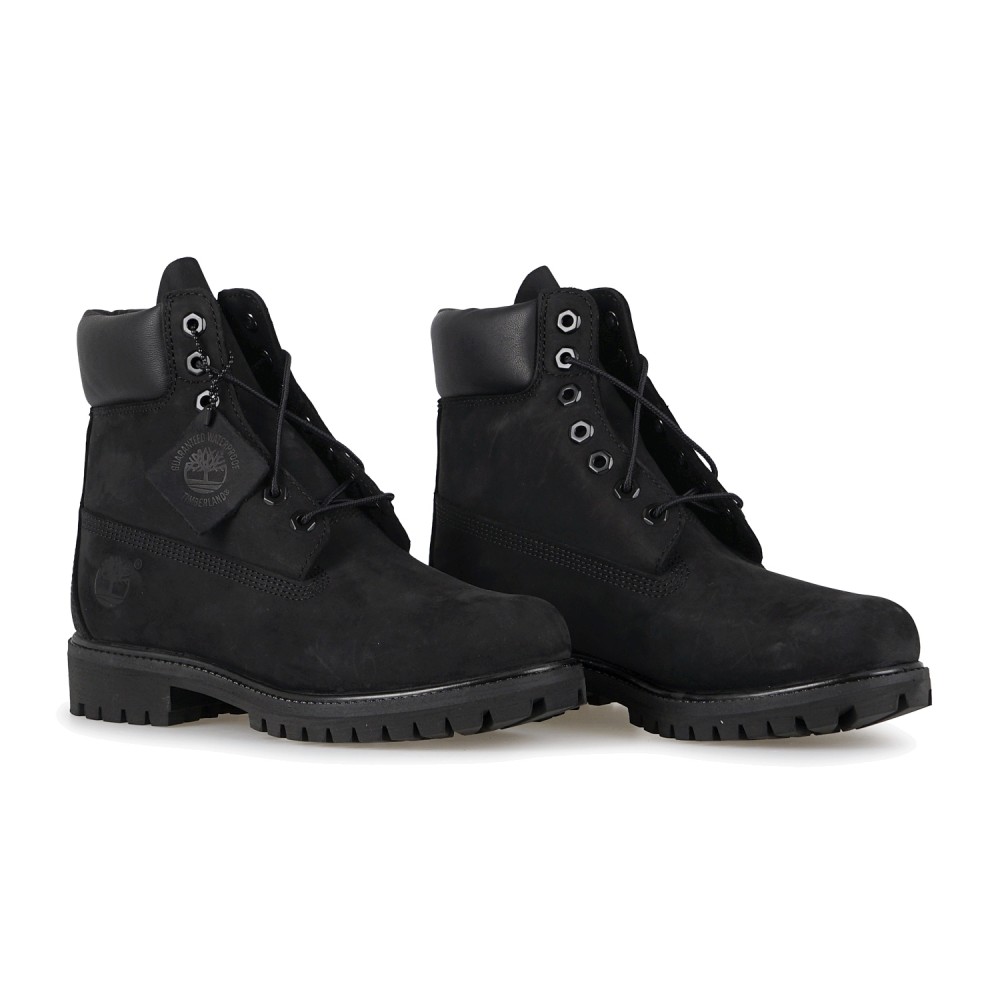 Timberland - Stivale nero Premium 6 Inch impermeabile in nabuk con lacci per
